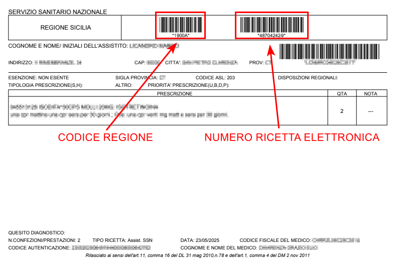 Esempio ricetta elettronica